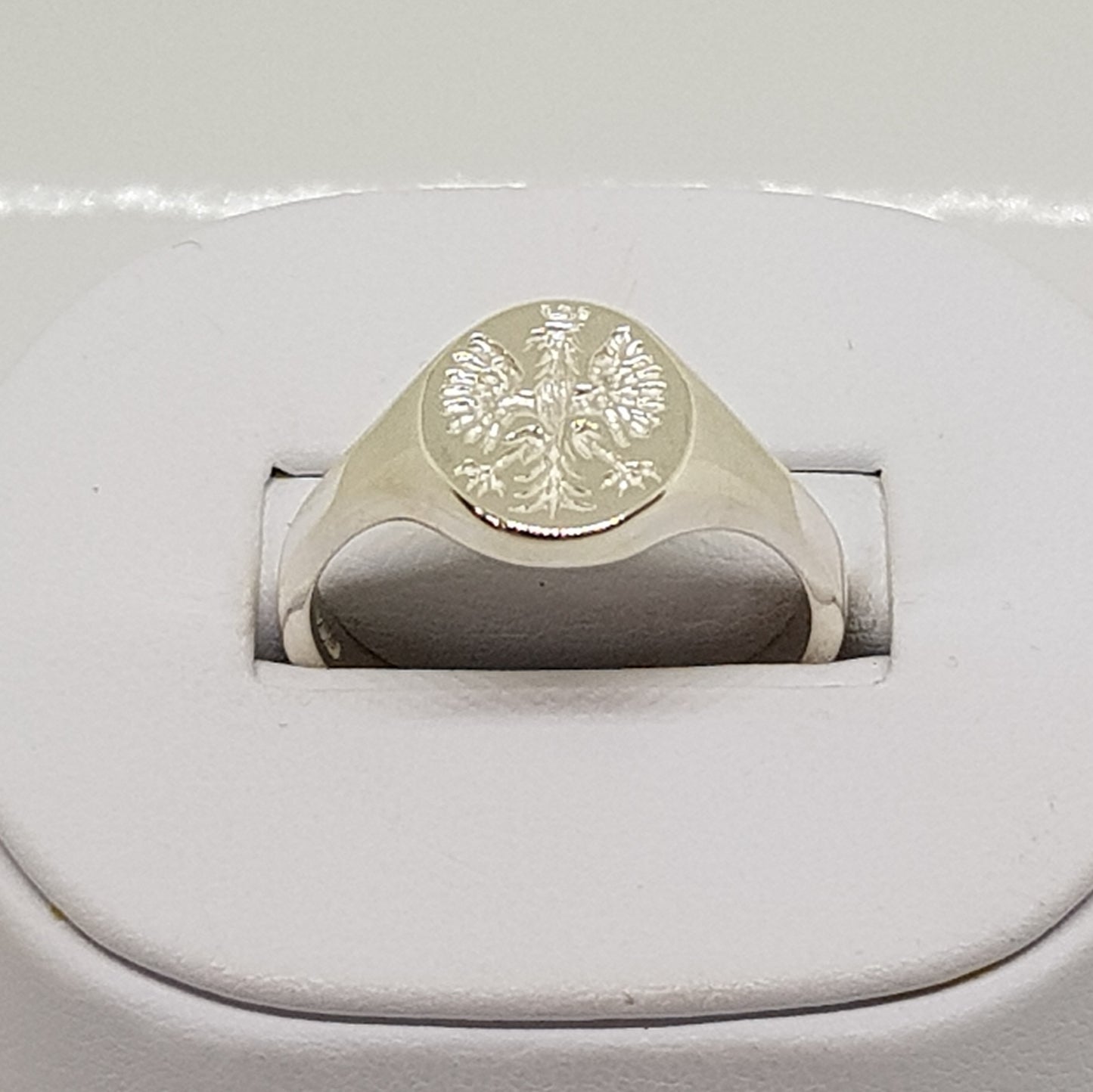 Mens Silver Signet Ring Polish Eagle Orzeł Biały image 0