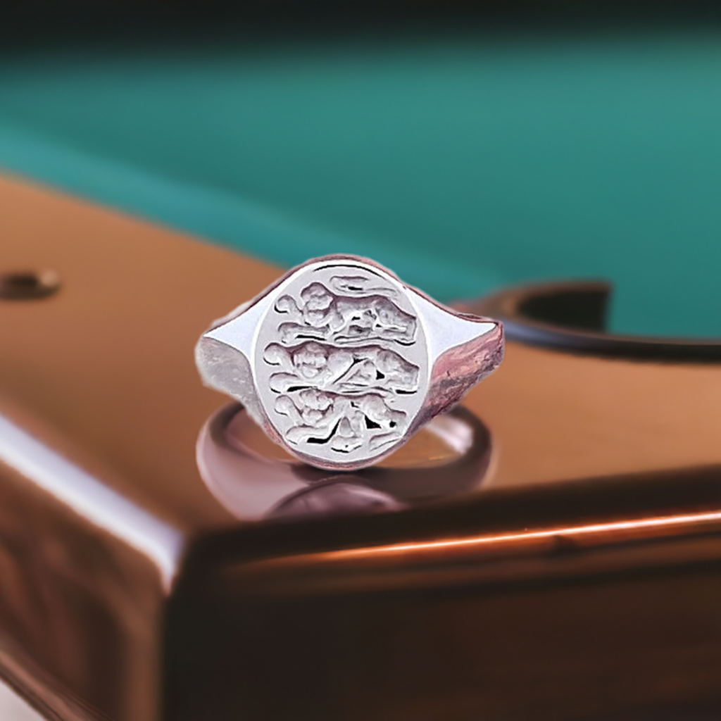 Three Lions England Silver Signet Ring – British Heritage Jewellery | Peaky Blinders Style