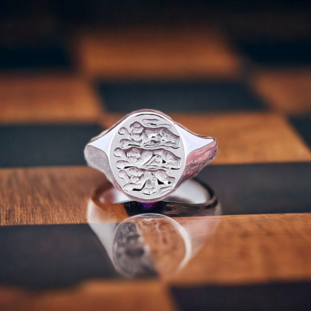 Three Lions England Silver Signet Ring – British Heritage Jewellery | Peaky Blinders Style