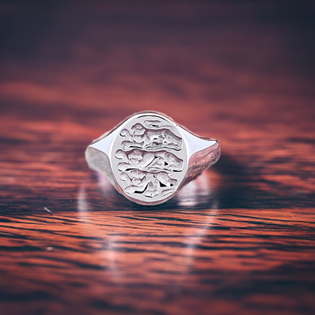 Three Lions England Silver Signet Ring – British Heritage Jewellery | Peaky Blinders Style