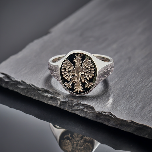 Polish Eagle Silver Signet Ring – Orzeł Biały | Heritage Jewellery for Men